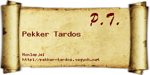 Pekker Tardos névjegykártya